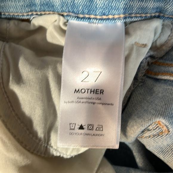 MOTHER Blue Ankle Cropped Jeans with Distressed Details - Picture 7 of 9